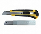 Нож технический усиленный обрезиненый корпус 18мм + 3 запасных лезвия БИБЕР 50113 (24/144)